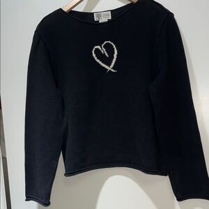 Cotton Country By Parkhurst Made In Canada Size Medium Black W/ White Heart